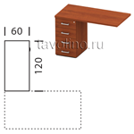Приставная тумба КВ2-12Т