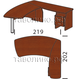 Танго Люкс СТ91-02 L/R | Рабочая станция руководителя 219х202х74