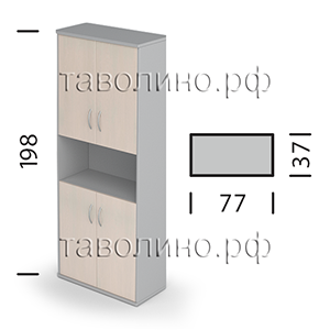 Имаго (Imago) | Комбинированный шкаф для документов 77х37х198 (клен / венге + металлик)